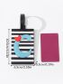 Striped & Letter Graphic Luggage Tag