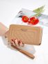 Quilted Long Wallet PU Slogan Graphic