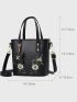 Mini Floral Embroidery Square Bag, Elegant For Office & Work