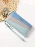 Colorblock Letter Graphic Long Wallet