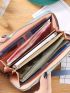 Colorblock Letter Graphic Long Wallet