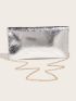 Metallic Ruched Design Clutch Bag