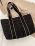 Minimalist Quilted Shoulder Tote Bag