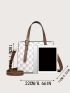 Geometric & Letter Graphic Square Bag With Bag Charm