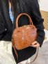 Crocodile Embossed Dome Bag
