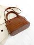 Crocodile Embossed Dome Bag