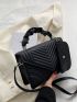 Chevron Flap Square Bag With Small Pouch