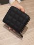 Quilted Zipper Around Small Wallet