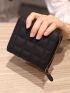 Quilted Zipper Around Small Wallet