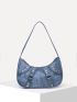 Studded Decor Hobo Bag