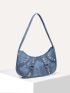 Studded Decor Hobo Bag