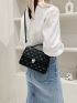 Embossed Detail Flap Square Bag