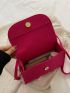 Mini Neon Pink Snakeskin Embossed Flap Square Bag