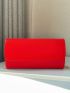 Neon-red Flap Chain Artificial Patent Leather Square Bag