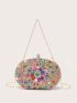 Mini Rhinestone Decor Chain Box Bag