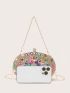 Mini Rhinestone Decor Chain Box Bag