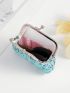 Floral Graphic Kiss Lock Coin Purse