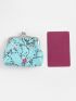 Floral Graphic Kiss Lock Coin Purse