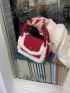 Fuzzy Trim Flap Square Bag