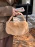 Braided Detail Fluffy Ruched Bag