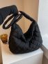 Quilted Detail Hobo Bag