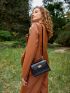 evolu  Crocodile Embossed Square Bag