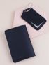 Metallic Airplane & Letter Graphic Passport Case & Luggage Tag