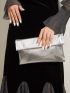 Metallic Flap Clutch Bag