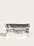 Metallic Flap Clutch Bag
