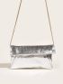 Metallic Flap Clutch Bag
