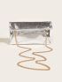 Metallic Flap Clutch Bag