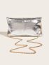 Metallic Flap Clutch Bag