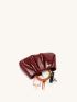 Crocodile Embossed Top Handle Ruched Bag