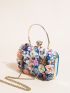 Mini Bead & Flower Decor Chain Box Bag