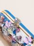 Mini Bead & Flower Decor Chain Box Bag