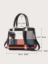 Plaid Pattern Satchel Bag, Stylish Colorblock Double Handle Purse, Women's Fashion Crossbody Bag, Mothers Day Gift For Mom