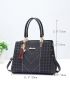Tassel Decor Letter Graphic Satchel Bag, Mothers Day Gift For Mom