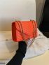 Chevron Square Bag Mini Flap Neon Orange