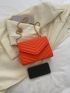 Chevron Square Bag Mini Flap Neon Orange