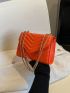 Chevron Square Bag Mini Flap Neon Orange