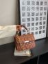 Mini Geometric Embossed Metal Decor Flap Chain Square Bag