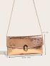 Metallic Flap Square Bag