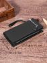 Minimalist Long Wallet Zipper Black Pu