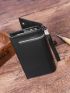 Minimalist Long Wallet Zipper Black Pu