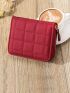 Quilted Detail Zip Around Small Wallet