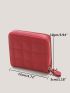Quilted Detail Zip Around Small Wallet