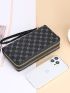 Geometric Pattern Long Wallet With Wristlet