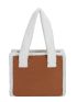 Contrast Binding Shoulder Tote Bag