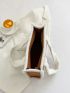 Contrast Binding Shoulder Tote Bag