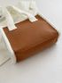 Contrast Binding Shoulder Tote Bag